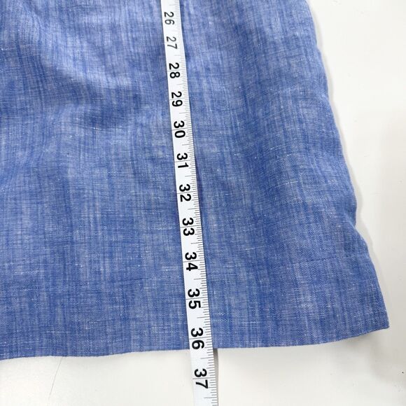 Talbots Linen Blend Floral Embroidered Chambray Shift Dress Blue Size 10 - Picture 10 of 10